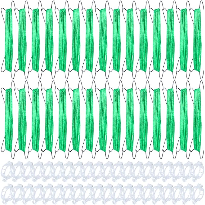 70Pcs Tomato Hooks with String, Tomato Support Hooks, Tomato Holder Hooks & Plant Support Clips with 33.3ft Twine to Prevent Tomatoes from Pinching or Falling Off