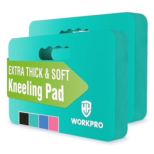 WORKPRO Extra Thick Kneeling Pad, 2-Pack, Soft Foam Cushioning for Knee, Large Foam Kneeler Mat for Gardening, Bathing Baby, Workout Supplies, 17.5 x 11 x 1.5 in, Robin's egg Blue
