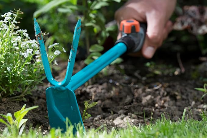 Gardena combisystem Hand Hoe (Straight Blade, 2 Teeth), 36.6x16.8x5.2 cm