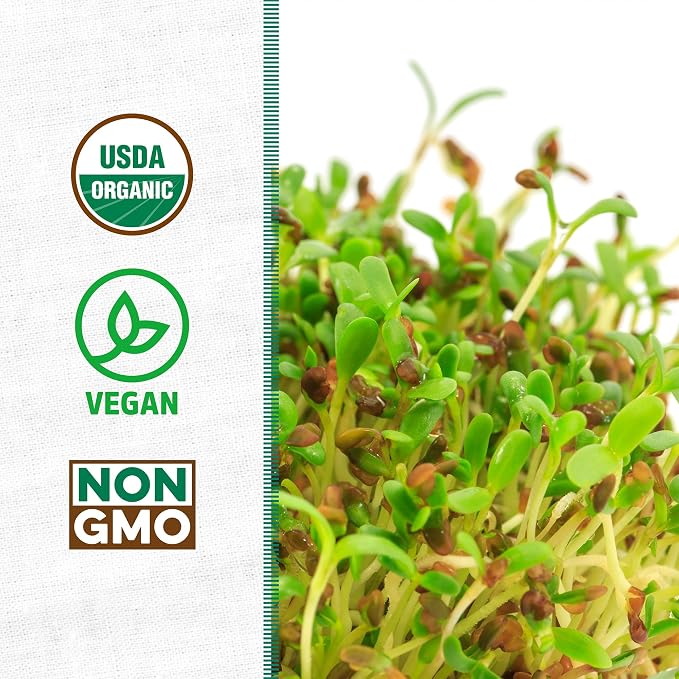 Back to the Roots 100% Organic Alfalfa Seeds | 1 Pound Non-GMO | Nutrient Dense, Easy to Grow, Rich in Fiber