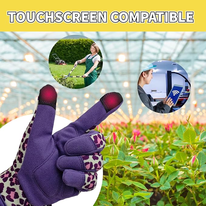 Gardening Gloves,Women Yard Work Garden Glove,Gifts | Thorn Proof,Puncture Resistant,Touchscreen,Gift,Leather,Spandex