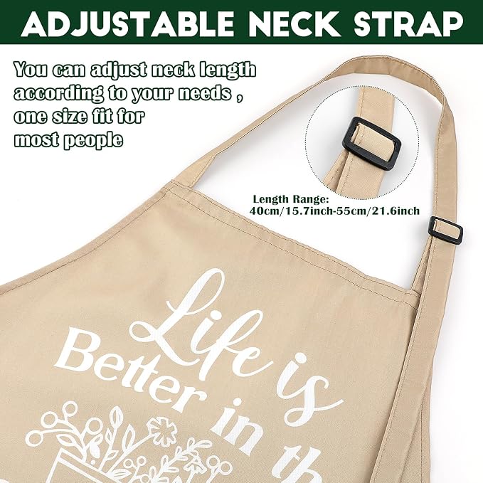 3 Pcs Funny Gardening Aprons for Women Waterproof Garden Apron with Pockets Floral Aprons for Gardener Plant Lover Gifts for Mom Grandma Wife Birthday Housewarming