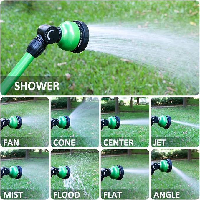 STYDDI Lightweight Watering Wand, 9-Pattern 18" Garden Watering Wand with Pivoting Head and Thumb Control, 18-inch Garden Hose Watering Lance for Container Gardens and Raised Beds, Green