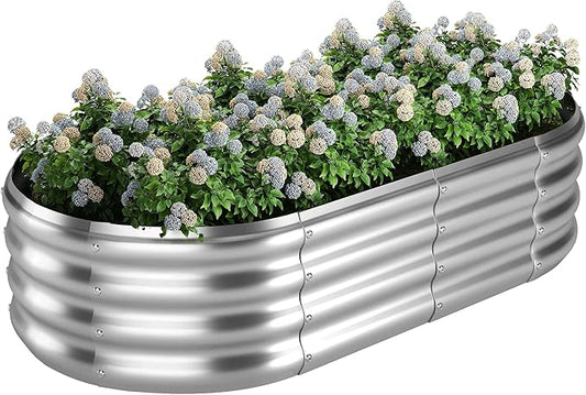 ZFHgarden Raised Garden Bed, 4x2x1ft Raised Beds for Gardening Outdoor for Vegetables Flowers Ground Planter Box，Galvanized Raised Garden Beds