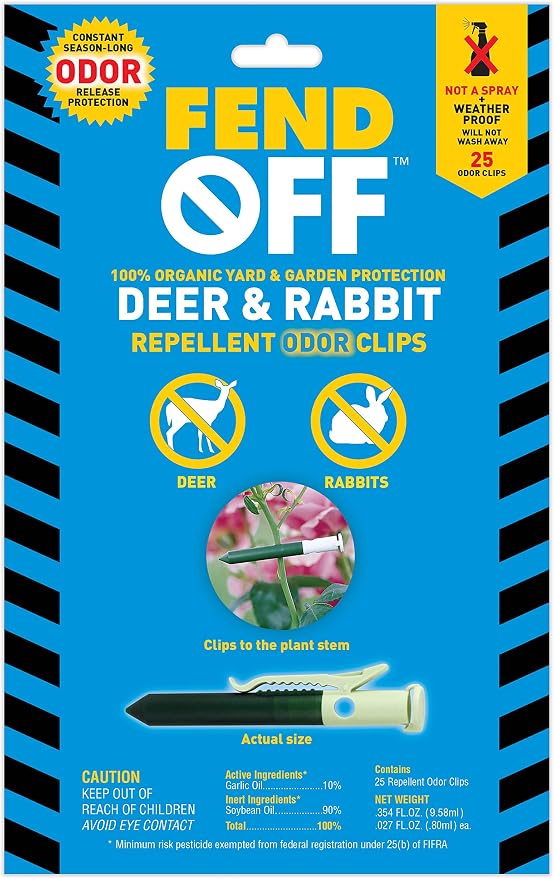 Luster Leaf Fend Off DR-25 Deer and Rabbit Repellent Plant Clips, 25pk – Green, White