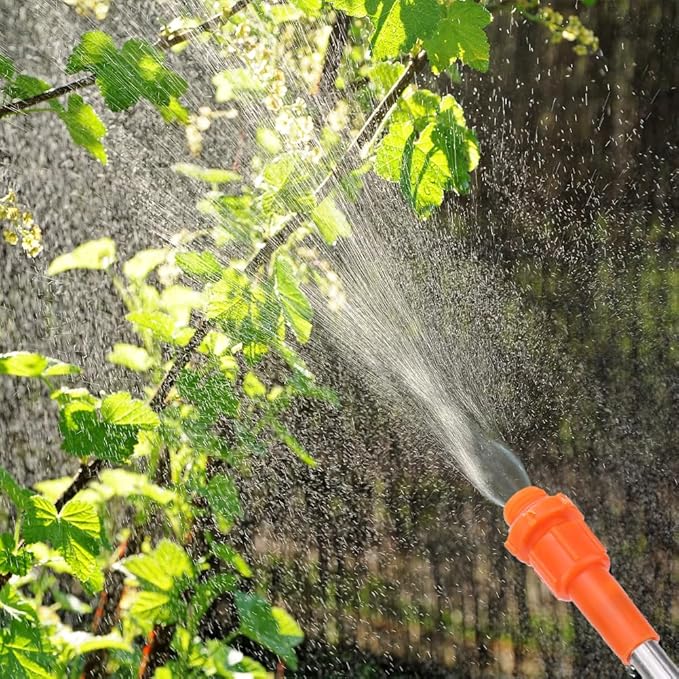Telescopic Spray Wand, 2.6m Stainless Steel Hose Tank Sprayer Wand Extendable Watering Wand for Long Distance Greenery Irrigation Plant Sprinkle Tool for Home Garden Wide Range Fine Mist