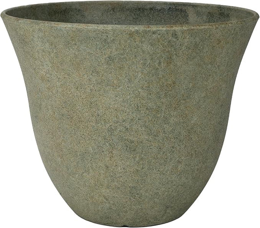 Classic Home and Garden by Growscape Honeysuckle Resin Planters - Lightweight Indoor & Outdoor Plant Pots - UV-Resistant Plastic Flower Pots - Pot Planters for Flowers & Herbs (13" Fossil)
