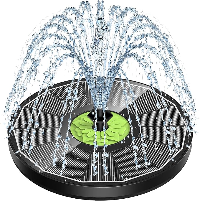 SZMP Upgraded 3.5W Full Glass Panel Solar Fountain for Bird Bath, Floating No-Installation Solar Powered Water Fountain Pump with 7 Nozzles, for Garden, Pond Decor (Black)