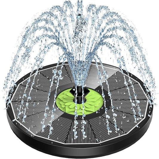 SZMP Upgraded 3.5W Full Glass Panel Solar Fountain for Bird Bath, Floating No-Installation Solar Powered Water Fountain Pump with 7 Nozzles, for Garden, Pond Decor (Black)
