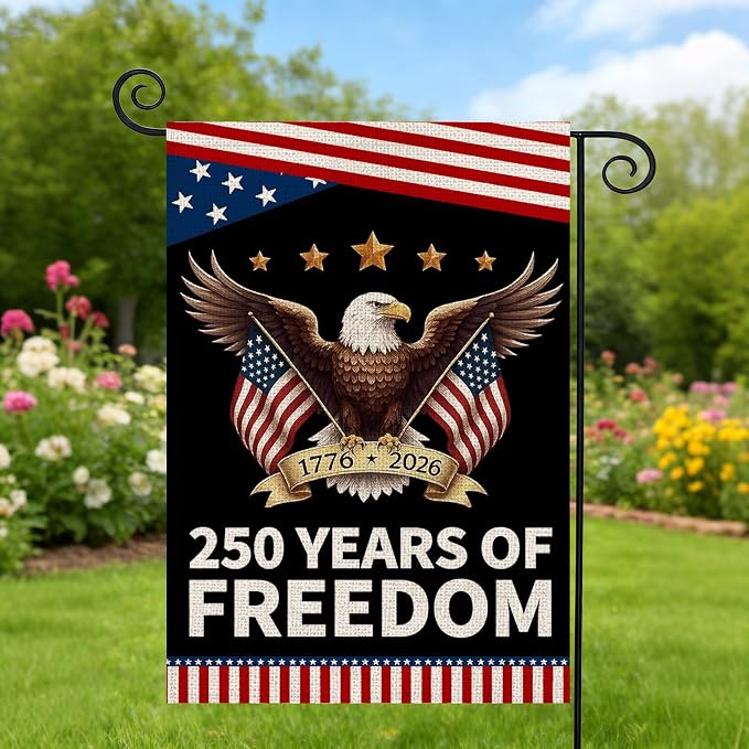 250 Anniversary Usa Garden Flags for Outside, 250 Anniversary USA Flag with Eagle Design, Patriotic 4th of July Decorations 1776-2026 Yard Sign Double-Sided Waterproof Flag 12x18 Inch 250 Year American Flag