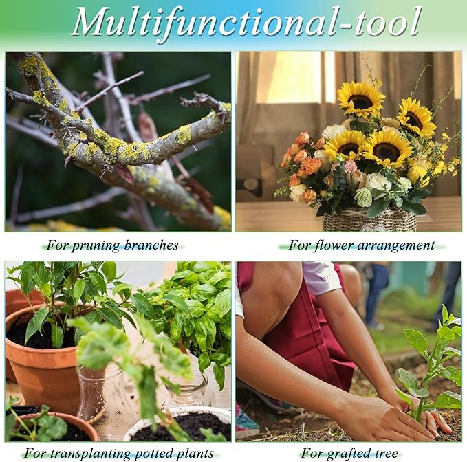 Grafting Gardening Knife for Pruning 2 Grafting Tape Double Blades Garden Knife for Budding Pruning with Plants Repair Tapes Rolls for Floral Fruit Tree