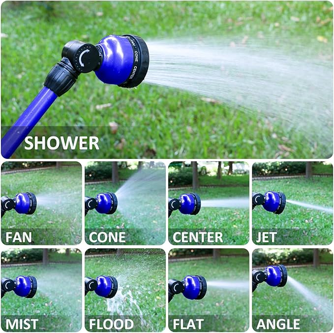 STYDDI Lightweight Watering Wand, 9-Pattern 18" Garden Watering Wand with Pivoting Head and Thumb Control, 18-inch Garden Hose Watering Lance for Container Gardens and Raised Beds, Blue