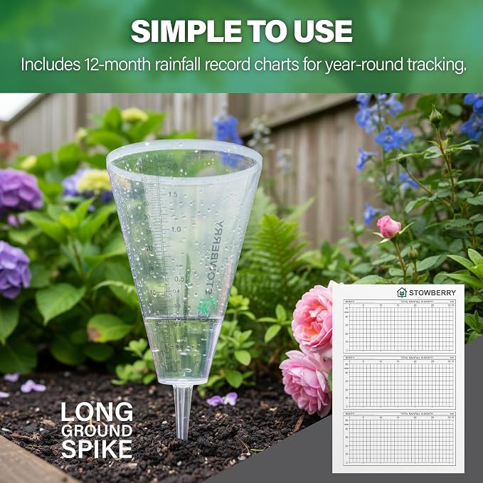 Outdoor Rain Gauge for Garden – Easy-Read Rain Meter with Clear Scale for Accurate Rainfall Measurement