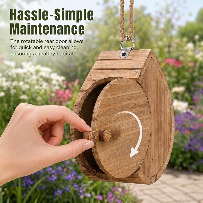 Butterfly Houses for the Garden, Butterfly House Wooden Shelter with Feeder and Hanging Design, Habitat Nesting Box for Outdoors, Pollinator House for Butterflies, Moths, Lacewings, Ladybugs (3PCS)