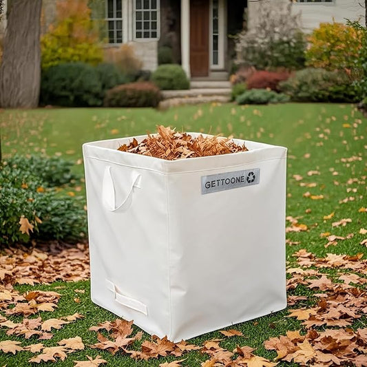 Heavy Duty Lawn and Leaf Bag 24 Gallon, Reusable Square Outdoor Yard Waste Bag with 4 Handles, Tear-Resistant for Lawn Clippings, Storage, Moving
