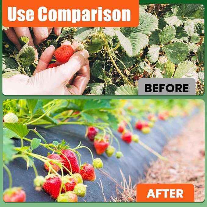 5 x 10 Feet 3 Pack Weed Barrier Fabric Garden Landscape Weed Blocker Woven Fabric Heavy Duty Ground Cover Mat