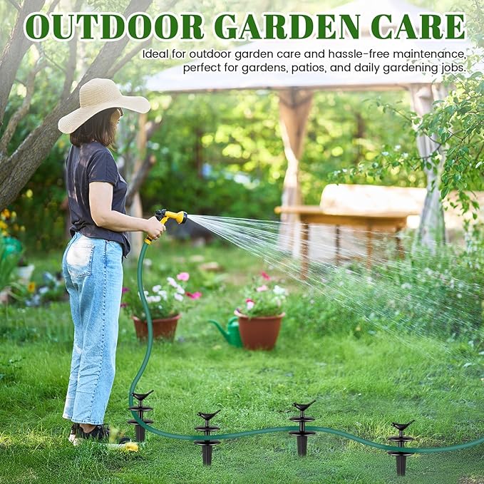 Zonon 6 Packs 12 Inch Garden Hose Guide Stake Heavy Duty Cast Iron Hose Guides Spike Decorative Garden Stakes Protector for Lawn Yard - Keeping Hoses Away from Flower Beds(Cute Style)