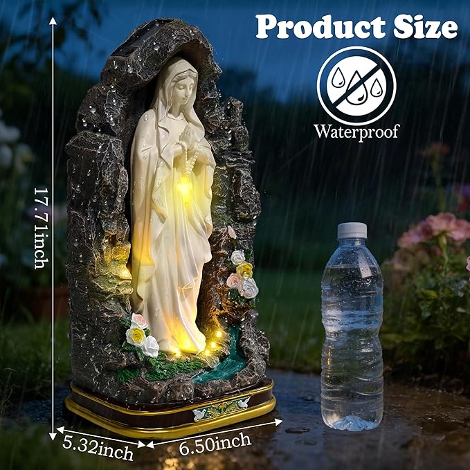 18" Catholic Virgin Mary Statue - Praying Blessed Mother Mary Statue for Altar Devout Home Yard Patio Lawn Hallway Decor,Outdoor Catholic Resin Sculpture Decoration, Religious Gifts to Mom