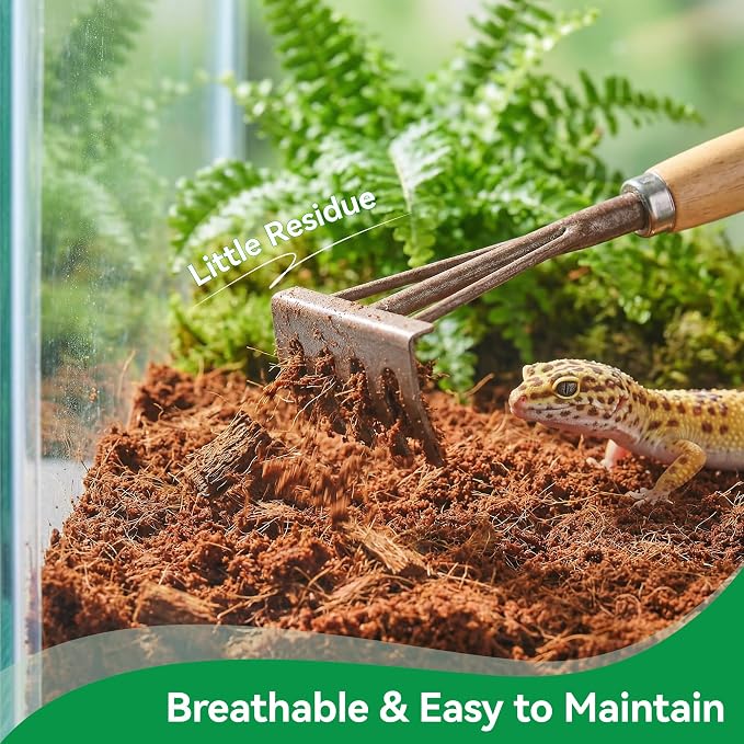 3 Pcs Organic Coconut Fiber Substrate, Biodegradable 100% Natural Coco Soil Brick, Multipurpose Eco-Friendly Terrarium Bedding for Reptiles, Tortoise, Bearded Dragon, Gecko, Snake & Amphibians