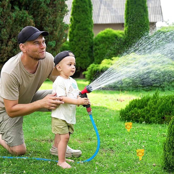 Okllen 15 Pack Rain Gauge, 1.5" Sprinkler Gauge with Wide Mouth, Outdoor Water Measuring Tool for Lawn, Garden, Yard, Bright Yellow, Transparent, Zero is 1/4" from The Bottom