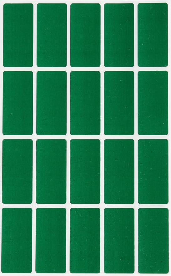 Green Small Sticker Sheets (40mm x 19mm) - 2160 Pack, File Folder Label Rectangular Stickers for Labeling 1.57 x 0.75 inch