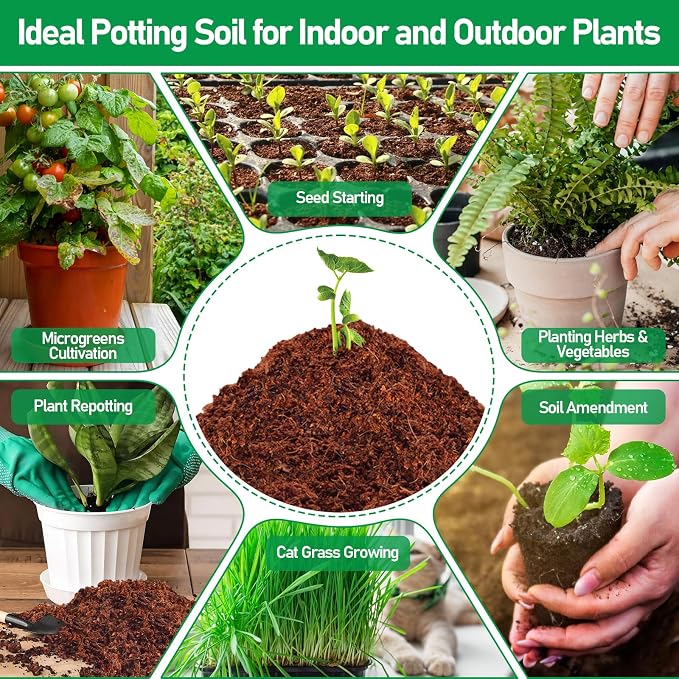 Legigo 50 Pcs 40mm Coco Coir Pellets Seed Starter Soil Mix- Organic Coconut Coir Potting Soil Pods for Seedling, Coco Peat Soil Discs for Indoor & Outdoor Plants Bonsai Herbs Vegetables and Flowers
