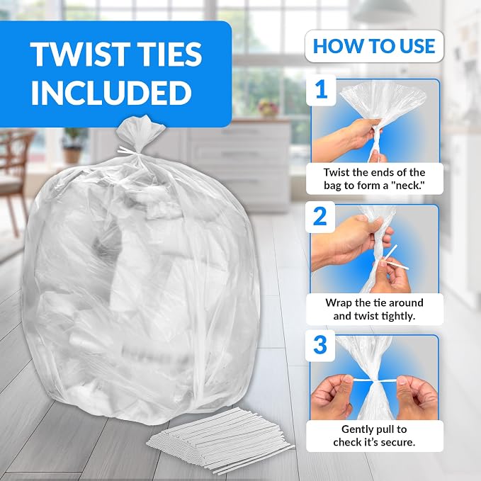 Reli. 95 Gallon Trash Bags Heavy Duty | 30 Trash Bags with Ties | Super Sizeable, Clear, Serious Garbage Cleanup