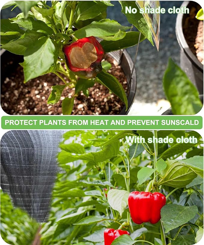 Mklsit Shade Cloth for Garden, 70% 6.5 x 10 FT Black Mesh Tarp with Reinforced Grommets, Sun Shade Net Greenhouse Shade Cloth for Plants Cover, Vegetables, Patio, Chicken Coop Sunshade