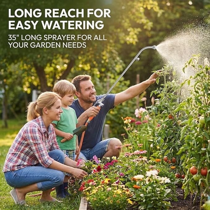 All Metal Sprayer Wand Replacement, Adjustable Garden Watering Wand, Stainless Steel Sprayer Nozzle, Pump Sprayer Wand for Gardening and Lawn Care