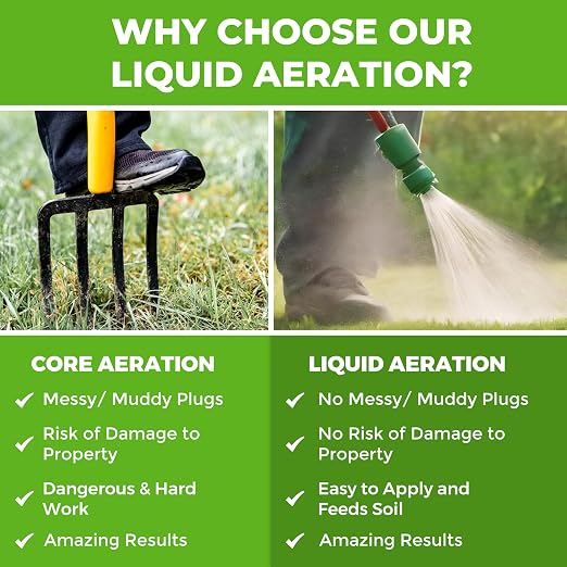 Covington Liquid Lawn Aerator (1 Gallon) – Soil Conditioner & Softener for Lawns & Gardens – Loosens Clay & Compacted Soil for Better Water & Nutrient Absorption – Liquid Aeration Concentrate