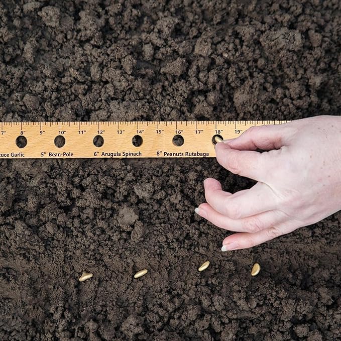 Seed Spacer Seed Planting Tool, Planting Spacing Ruler for Garden, Foldable Wooden Plant Spacer Planter Tool with Holes Spacing