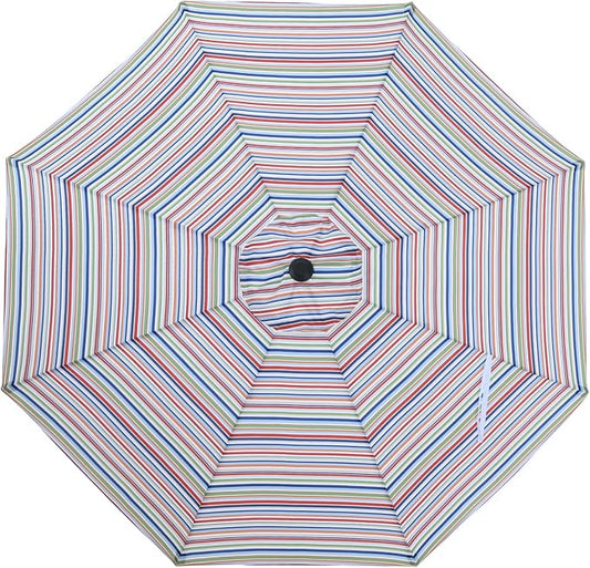 MASTERCANOPY Patio Umbrella 9 ft Replacement Canopy for 8 Ribs-Red and Green Stripes Canopy Only