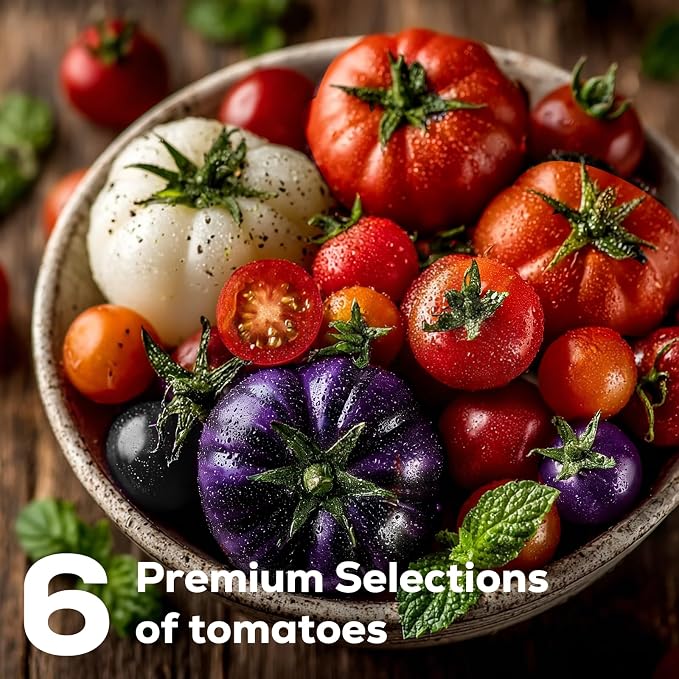 12 Pods Tomato Green Seed Pod Kit for AeroGarden, Ahopegarden Hydroponics Growing System, 3300+ Seeds of Cherry Tomato, Beefsteak, Black Cherry, Cherokee Purple, Sweet Million, Brandywine