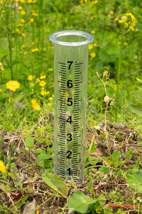 7" Plastic Rain Gauge Replacement Tube with Lid Design, Easy to Read Freeze Proof Rain Gauges (Plastic Gauge Tube)