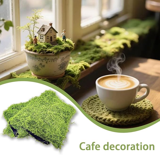 Fake Moss for Crafts 39.37" x 39.37" Faux Moss for Plants Indoor Artificial Moss for Decorating Green Faux Grass for Planters Crafts DIY Table Centerpieces Fairy Garden Floral Wedding 100 x 100cm