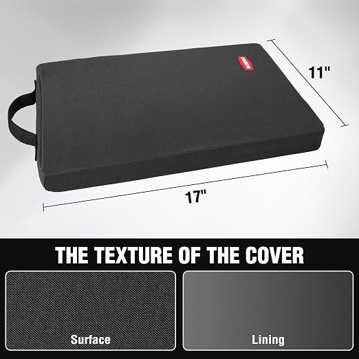 WORKPRO 17" Kneeling Pad with Removable Cover, Soft Pad Cushioning for Knee, Large Foam Kneeler Pad for Gardening, Daily Chores, Workout Supplies, Black