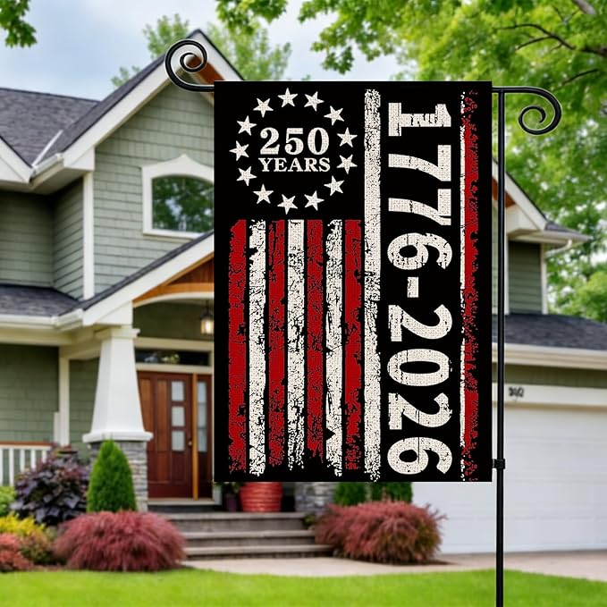 250 Anniversary Usa Garden Flags for Outside, 250 Anniversary USA Flag 1776-2026 250 Year American Flag Patriotic 4th of July Decorations Yard Sign Double-Sided Waterproof Flag 12x18 Inch