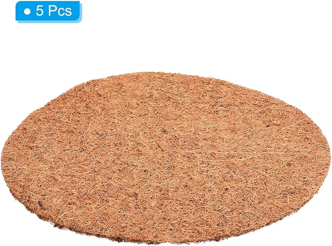 PATIKIL Coconut Fiber Mulch Ring Mat 12 Inch, 5 Pack Y Coco Coir Tree Protector Root Soil Cover for Indoor Outdoor Potted Plants