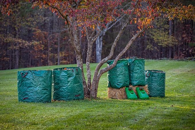 Gardzen 3-Pack 80 Gallon Garden Bag - Reuseable Heavy Duty Gardening Bags, Lawn Pool Garden Leaf Waste Bag
