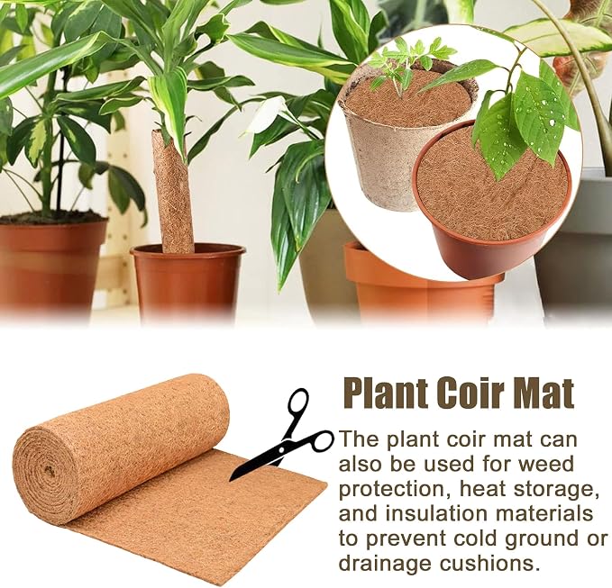 Natural Coco Liner Roll-31.5x78.7 Inch Coconut Coir Liner Sheets Coco Mat for DIY Flower Basket Liner Pet Pad Reptile Carpet Moss Pole
