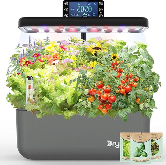 Hydroponics Growing System Kit with Seeds: 12 Pods Indoor Herb Garden Kit with LED Grow Light Plant Germination Kit Aeroponic Healthy Fresh Herbs Vegetables Hydroponic Planter for Home Kitchen Office