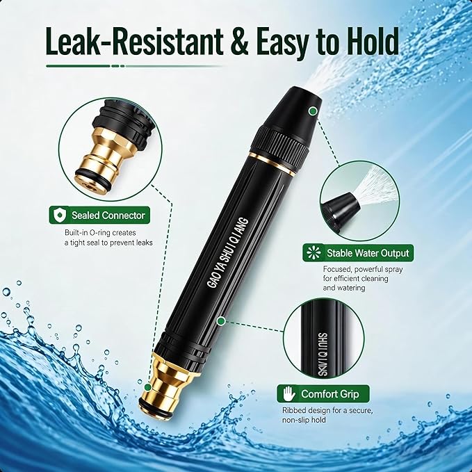 2026 New Jet Nozzle Power Washer for Garden Hose, Garden Hose Nozzle High Pressure Powerful Cleaning Spray Evenly, High Pressure Hose Nozzle (Pacifier Interface Type BPacifier Interface*2)