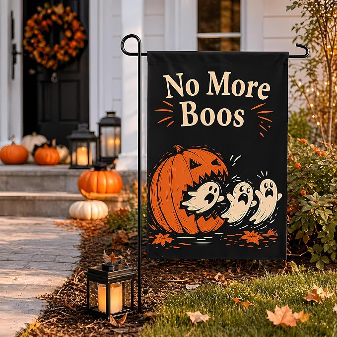Halloween Party Decorations - Ghost Pumpkin Halloween Garden Flag | Double Sided Halloween Backdrop Banner - Halloween Party Favors Supplies Decor for Garden Yard Porch Patio Lawn Outdoor Outside