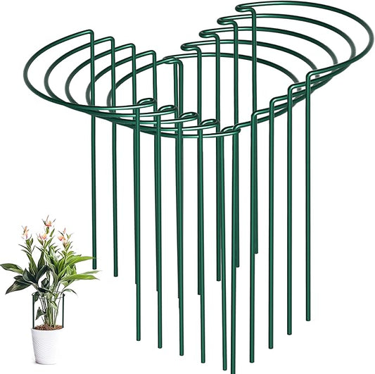 10 Pack Peony Cages and Supports, 10" (W) x 16"(H) Plant Support, Heavy-Duty Metal Plant Support Stakes, Plant Stakes for Outdoor & Indoor Plants, Perfect for Flowers and Vegetable