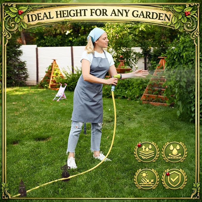 Frienda 3 Pcs Garden Hose Guide Spike 12 Inch Rustproof Coated Metal Decorative Hose Guide Spike Garden Plant Saver Tools for Plant Flower Bed Protection Outside Yard Lawn