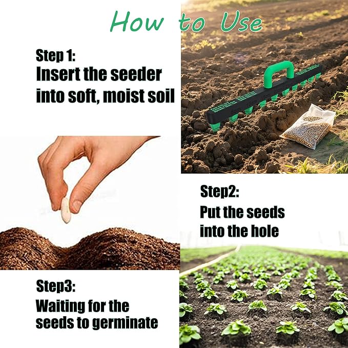 Seed Spreader Tool - 10-Hole Adjustable Detachable Seed Spacer, Handheld Seed Planter Tool Lightweight Planter for Vegetables, Mini Seed Dispenser Gardening Tools for Small Seeds