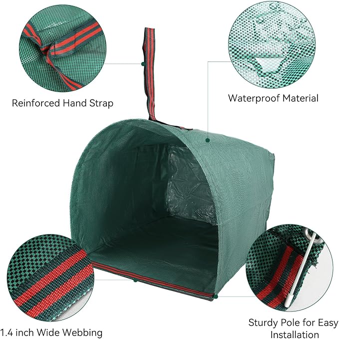 Reusable Garden Waste Bags, 2 Pack Dustpan-Type Yard leaves collector, 53 Gallon Collapsible Lawn Leaf Bag with Reinforced Carry Handles, Heavy Duty Container for Leaves, Lawn Debris & Grass Clippings
