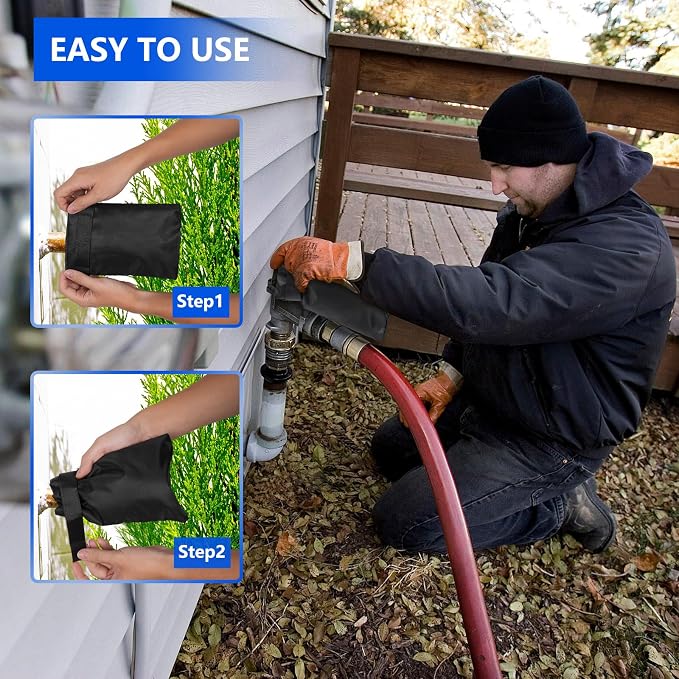 Outdoor Faucet Covers 4Pack 8.5″x5.9″x1.9″ Thicker Hose Bib Insulation Cover Waterproof & Frost Free Outside Spigot Cover Bag Insulated Covers