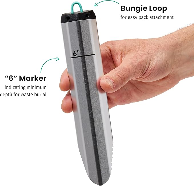 PACT Outdoors Backpacking Shovel: Lightweight Aluminum Trowel, Essential for Backpacking, Camping, Hiking - Award Winning Backpacking Trowel