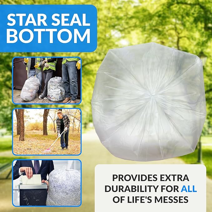 Reli. 55-60 Gallon Trash Bags Heavy Duty | 50 Trash Bags with Ties | Super Sizeable, Clear, Serious Garbage Cleanup